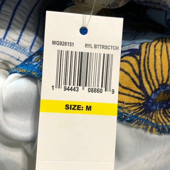 B•O•G Collective Floral Puff Sleeve Crop Top Medium Blue & Yellow NWT - Picture 5 of 8